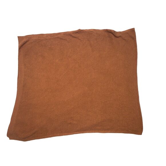 Talbots Womens Knitted Poncho XS/S Rust Cotton/Polyester - Picture 2 of 6